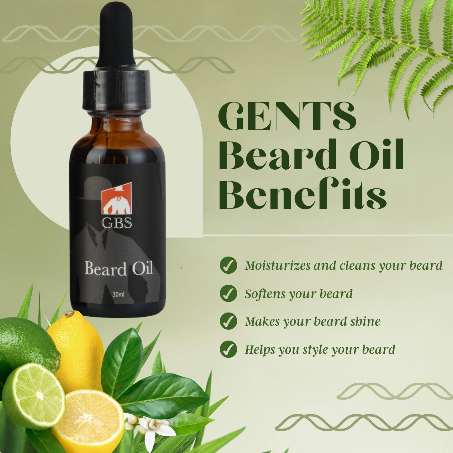 GENTS FINE GROOMING PRODUCTS GENTS FINE GROOMING PRODUCTS - GENTS Beard Care Kit for Men with Faux Leather Travel Bag