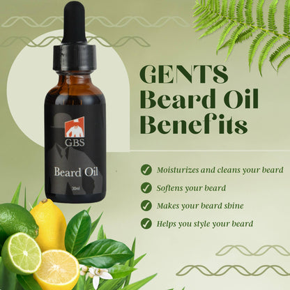 GENTS FINE GROOMING PRODUCTS GENTS FINE GROOMING PRODUCTS - GENTS Beard Care Kit for Men with Faux Leather Travel Bag