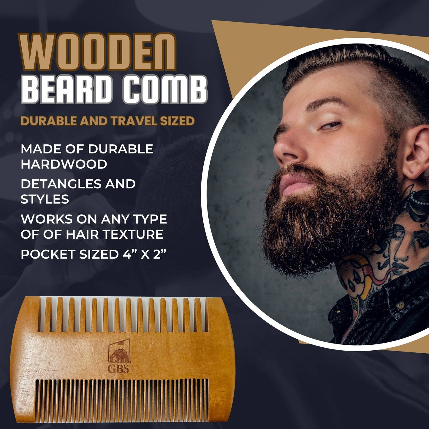 GENTS FINE GROOMING PRODUCTS GENTS FINE GROOMING PRODUCTS - GENTS Beard Care Kit for Men with Faux Leather Travel Bag