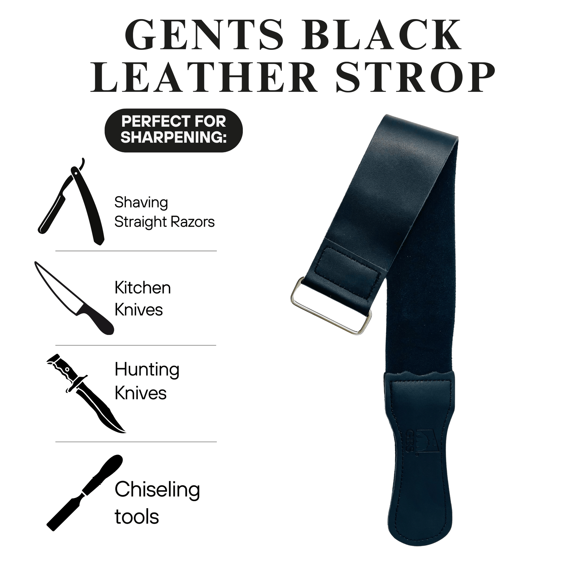 GENTS FINE GROOMING PRODUCTS GENTS FINE GROOMING PRODUCTS - Gents Black Leather Razor Sharpening Strop