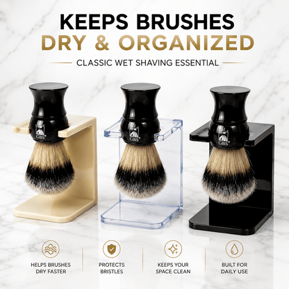 GENTS FINE GROOMING PRODUCTS GENTS FINE GROOMING PRODUCTS - GENTS Classic Shaving Brush Stands – Black, Clear, Ivory: Black