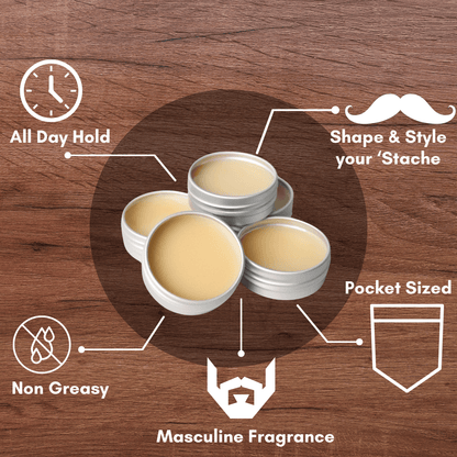 GENTS FINE GROOMING PRODUCTS GENTS FINE GROOMING PRODUCTS - Gents Mustache Wax – Strong Hold : Sandalwood