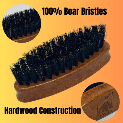 GENTS FINE GROOMING PRODUCTS GENTS FINE GROOMING PRODUCTS - Gents Wood Mini Travel Beard Brush - 100% Boar Bristles