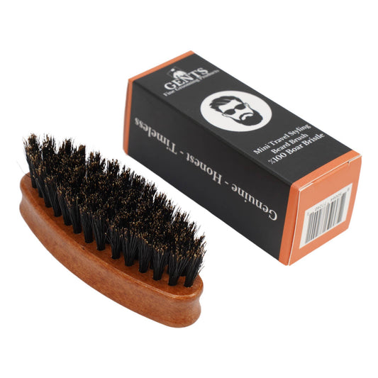 GENTS FINE GROOMING PRODUCTS GENTS FINE GROOMING PRODUCTS - Gents Wood Mini Travel Beard Brush - 100% Boar Bristles