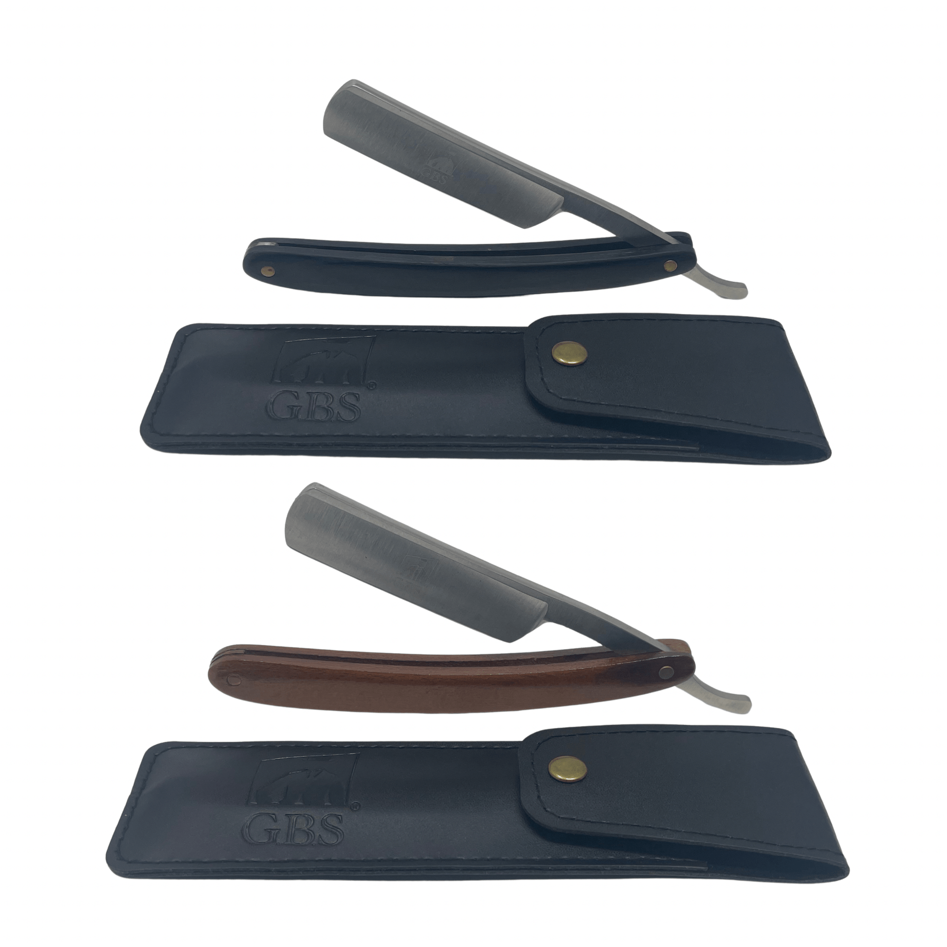 GENTS FINE GROOMING PRODUCTS GENTS FINE GROOMING PRODUCTS - Wood Stainless Steel Shaving Straight Razor (Black or Brown): Black