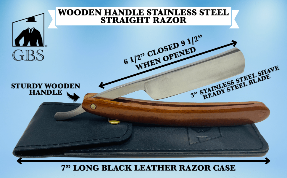 GENTS FINE GROOMING PRODUCTS GENTS FINE GROOMING PRODUCTS - Wood Stainless Steel Shaving Straight Razor (Black or Brown): Brown