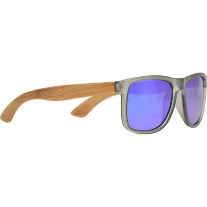 GOWOOD Sunglasses Square Bamboo Wood Sunglasses with Blue Polarized Lenses