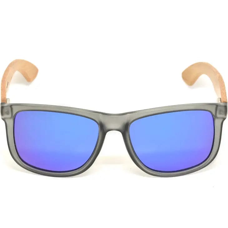 GOWOOD Sunglasses Square Bamboo Wood Sunglasses with Blue Polarized Lenses