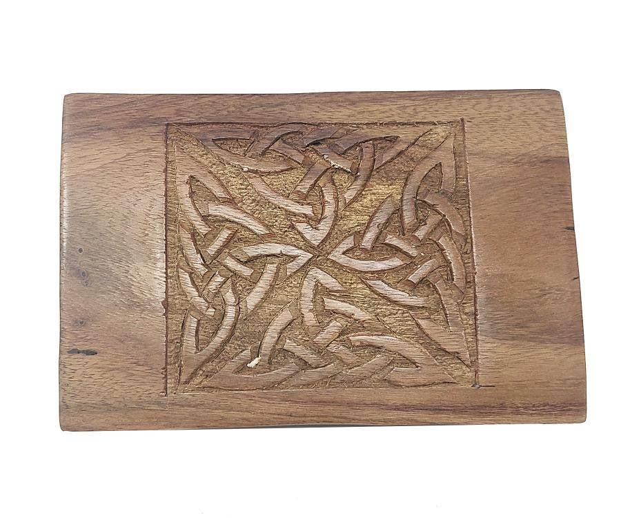 GREENROOTS USA LLC GREENROOTS USA LLC - Celtic Carved Wood Box 4X6"