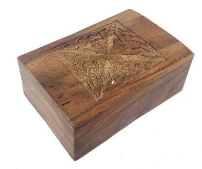 GREENROOTS USA LLC GREENROOTS USA LLC - Celtic Carved Wood Box 4X6"