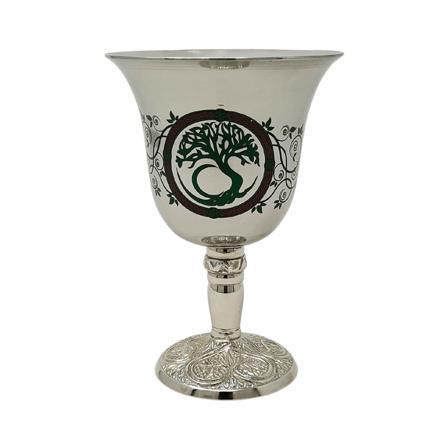 GREENROOTS USA LLC GREENROOTS USA LLC - Stainless Steel Chalice With Tree Of Life Design 4.75"H 6 oz