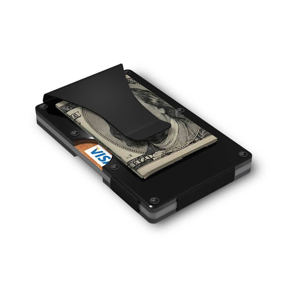 GRID Wallet GRID Wallet - Grid Wallet // Black Aluminum: Black / Aluminum / 3.38"L x 2.12"W x 0.23"H