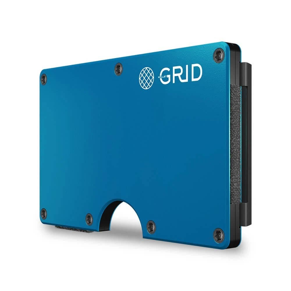 GRID Wallet GRID Wallet - Grid Wallet // Blue Aluminum: Blue / Aluminum / 3.38"L x 2.12"W x 0.23"H