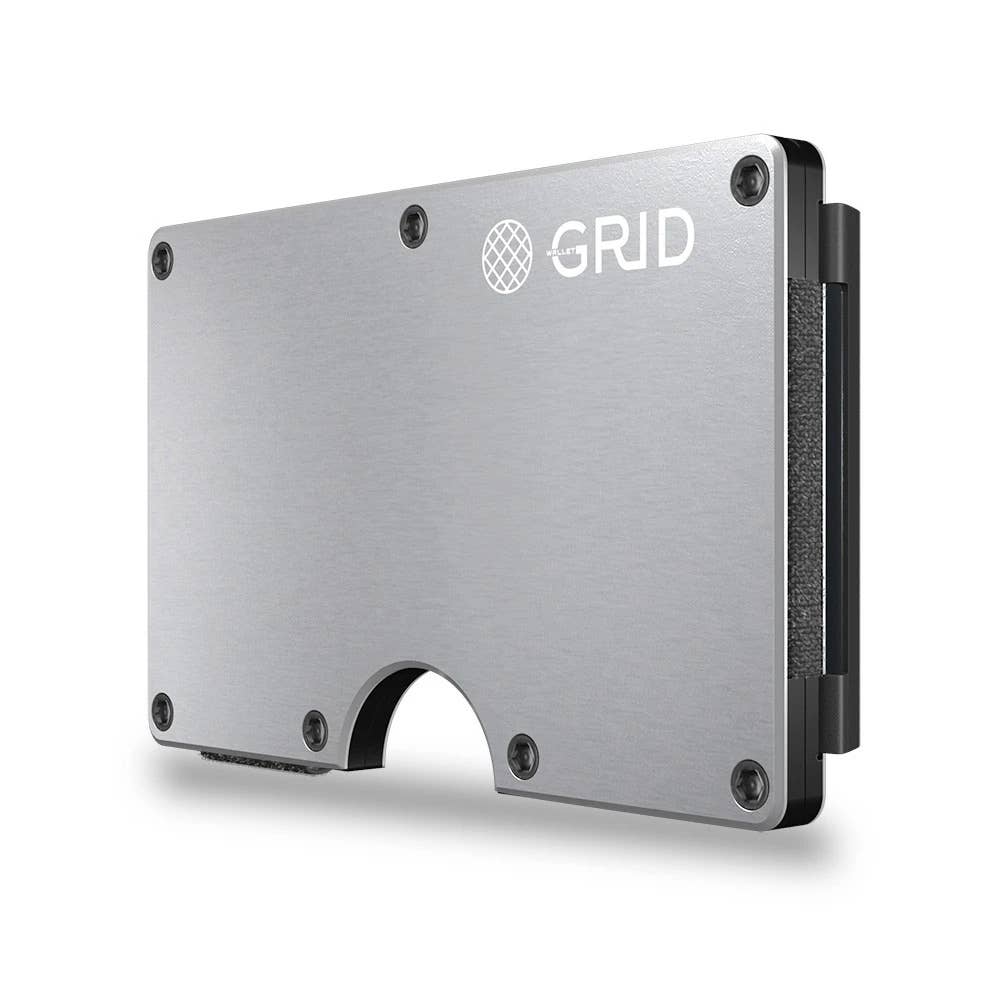 GRID Wallet GRID Wallet - Grid Wallet // Silver Aluminum: Silver / Aluminum / 3.38"L x 2.12"W x 0.23"H