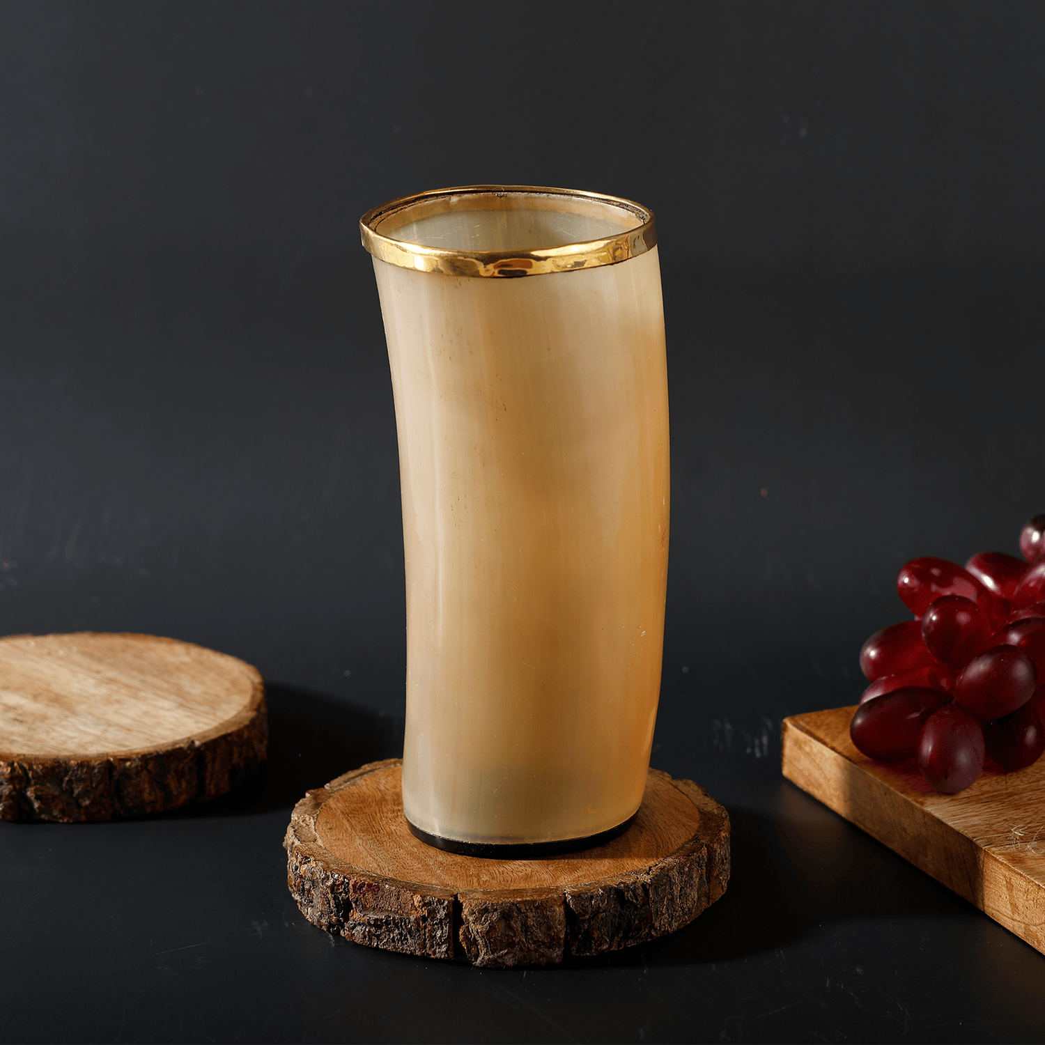 Handicrafts Home Handicrafts Home - Horn Drinking Glasses - Holds Upto 10 oz, Metallic Finish