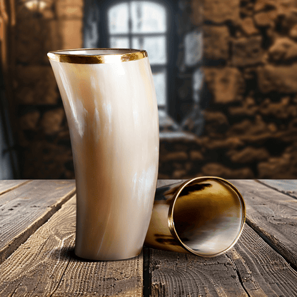 Handicrafts Home Handicrafts Home - Horn Drinking Glasses - Holds Upto 10 oz, Metallic Finish