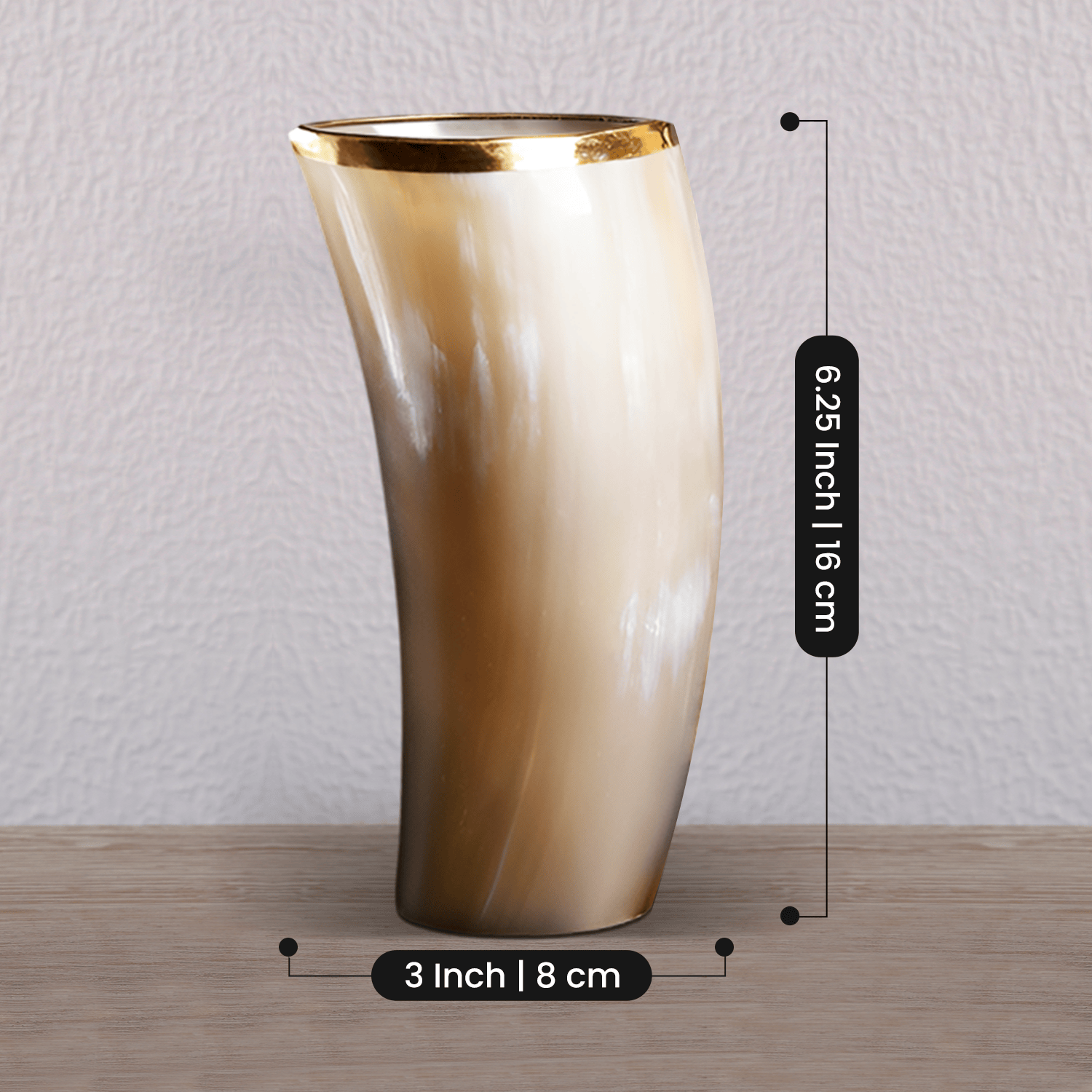 Handicrafts Home Handicrafts Home - Horn Drinking Glasses - Holds Upto 10 oz, Metallic Finish