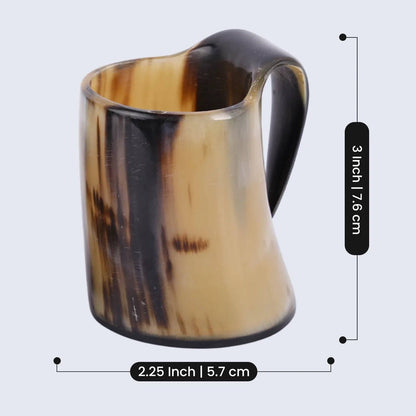 Handicrafts Home Handicrafts Home - Horn Whiskey Mugs Pack 2 - Holds Upto 6.5 oz, Natural: Set of 2 Pcs