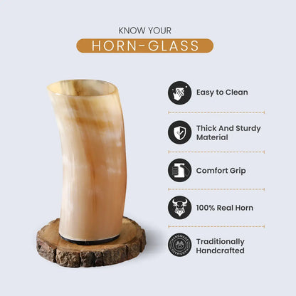 Handicrafts Home Handicrafts Home - Viking Drinking Horn Glass Handmade Whiskey Cup - 6”