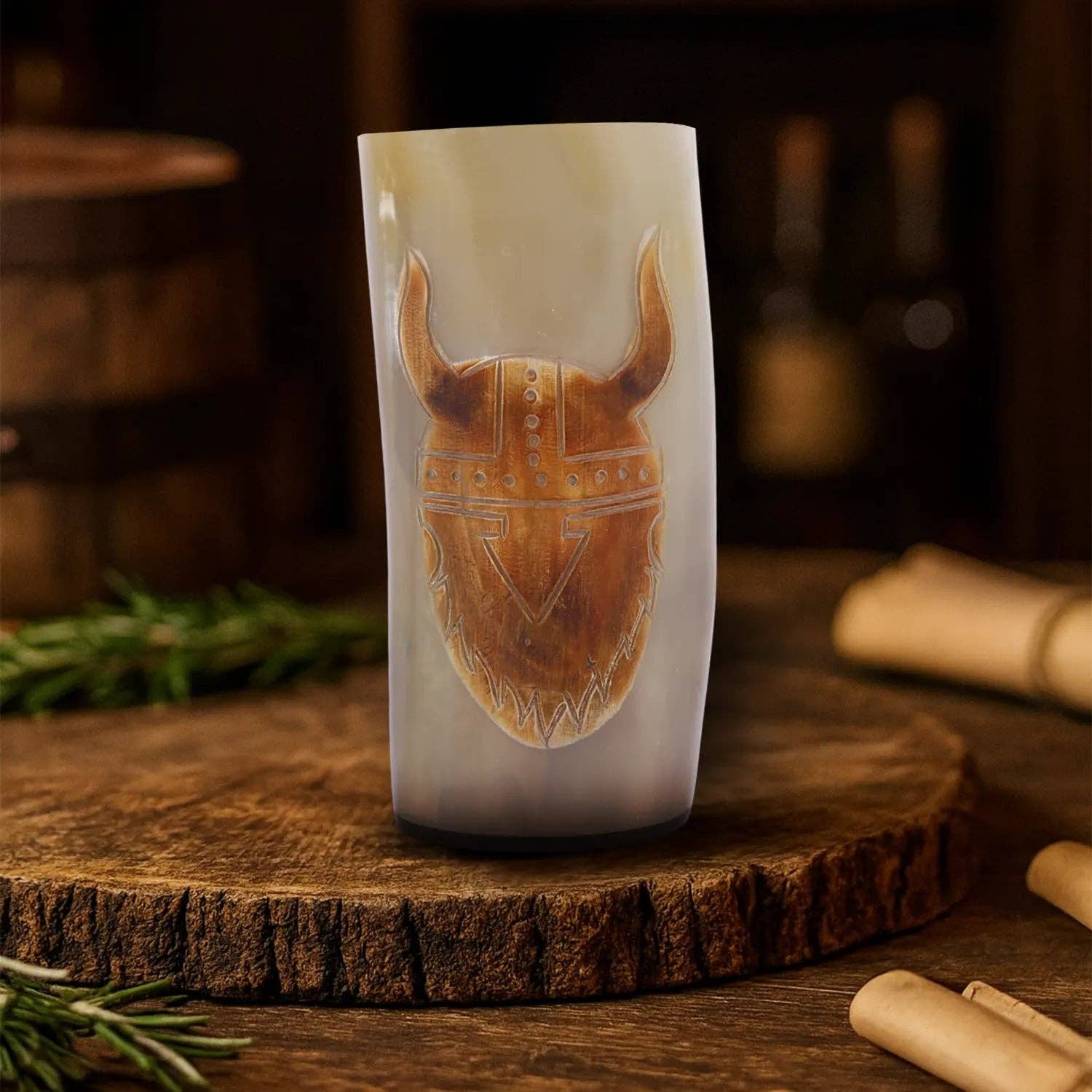 Handicrafts Home Handicrafts Home - Viking Drinking Horn Glass Handmade Whiskey Cup - 6”
