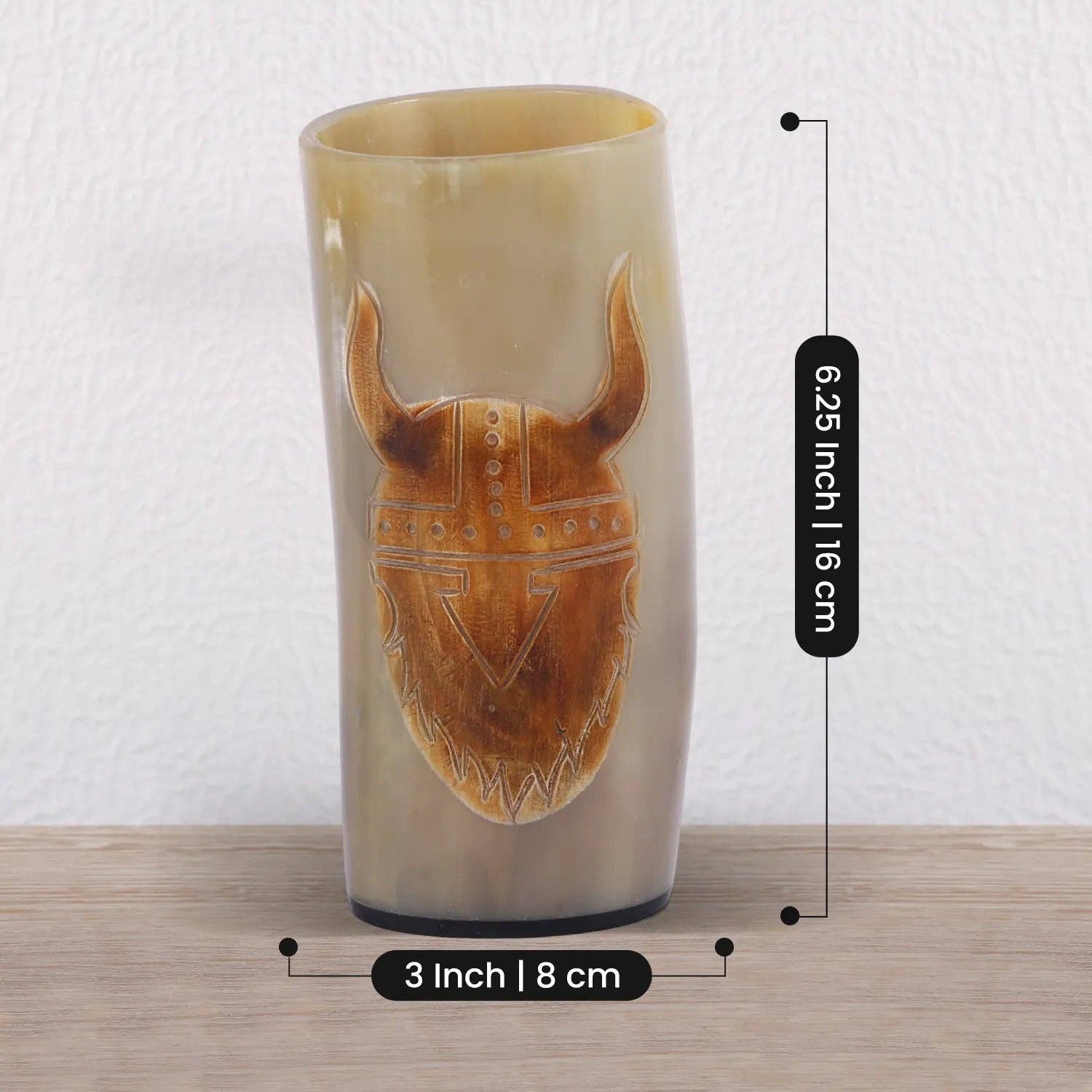 Handicrafts Home Handicrafts Home - Viking Drinking Horn Glass Handmade Whiskey Cup - 6”