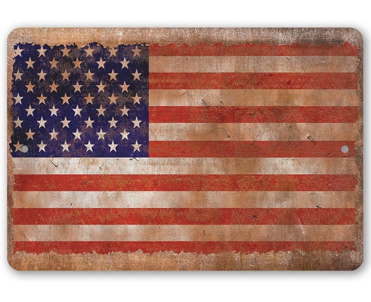 Lone Star Art 8 x 12 Lone Star Art - American Flag - Metal Sign