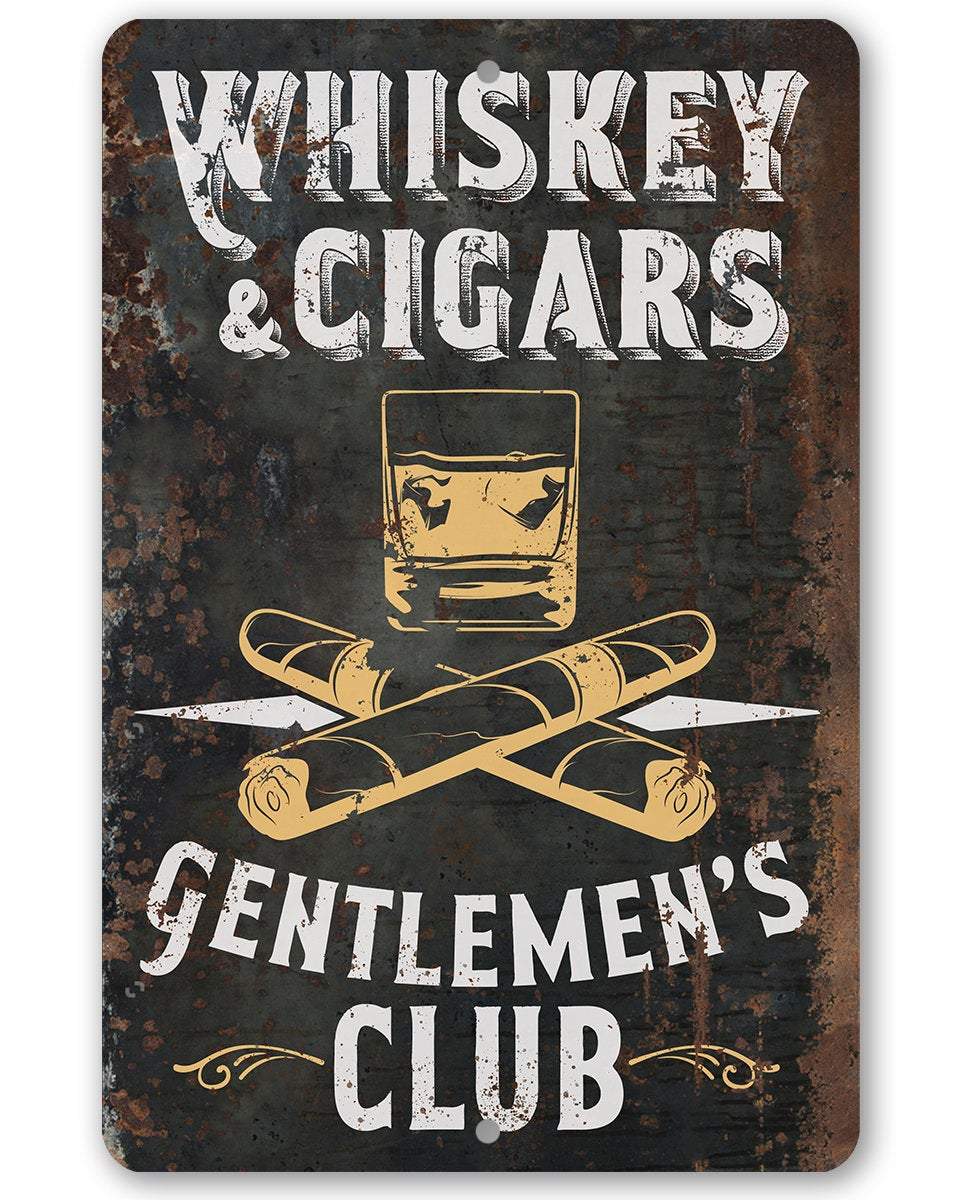 Lone Star Art 8 x 12 Lone Star Art - Whiskey & Cigars - Metal Sign