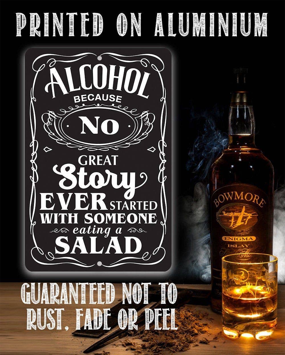 Lone Star Art Lone Star Art - Alcohol Because - Metal Sign: 8 x 12