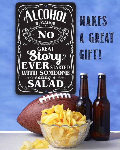 Lone Star Art Lone Star Art - Alcohol Because - Metal Sign: 8 x 12