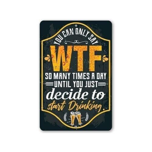 Lone Star Art Lone Star Art - You Can Only Say WTF - Metal Sign: 8 x 12