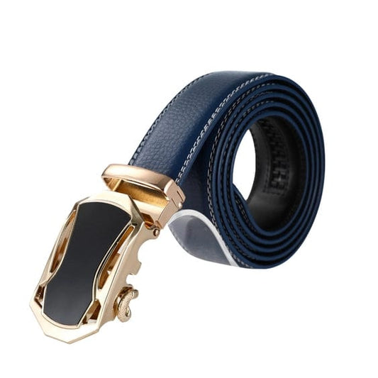 Mad Man Belts Navy Belt w/Gold and Black Buckle