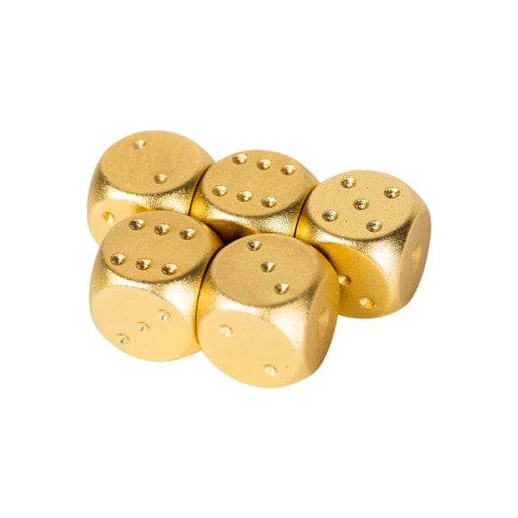 Mad Man Dice Gift Set Gold - Men's Brushed Stainless Dice Set