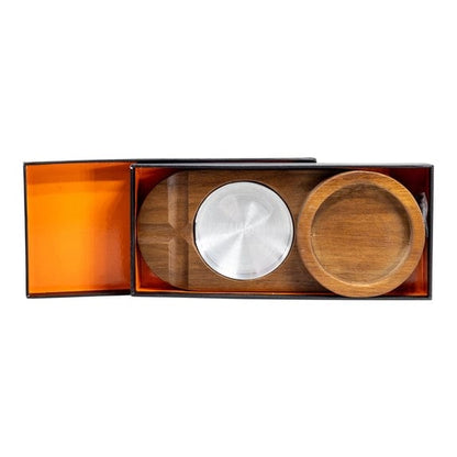 Mad Man Drink/Cigar Gift Set Hardwood Cigar Ashtray & Whiskey Accessory Set