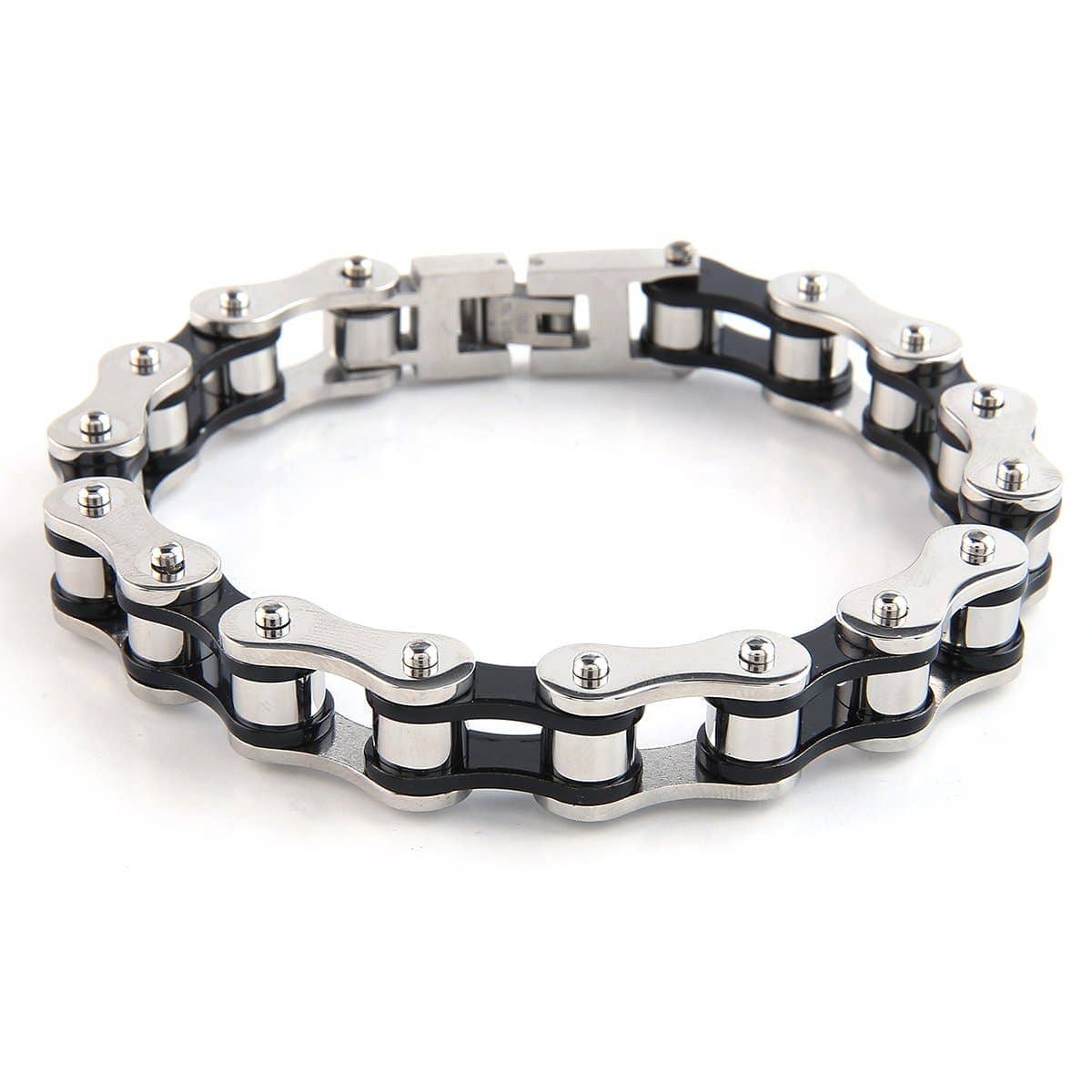 Mad Man Mad Man - Dakata Stainless Bike Chain Bracelet: Black and Silver