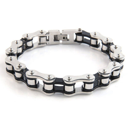 Mad Man Mad Man - Dakata Stainless Bike Chain Bracelet: Black and Silver