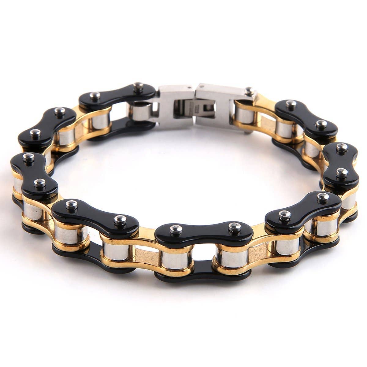 Mad Man Mad Man - Dakata Stainless Bike Chain Bracelet: Black and Silver