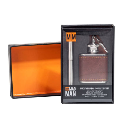 Mad Man Mad Man - Executive Flask and Toothpick Giftset