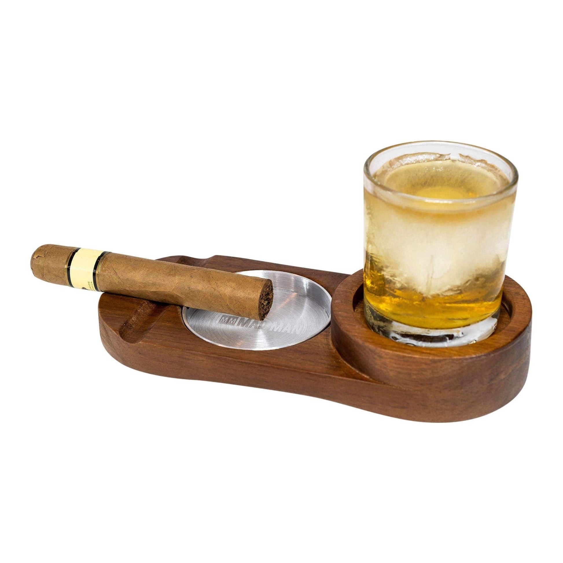 Mad Man Mad Man - Hardwood Cigar Ashtray & Whiskey Accessory Set