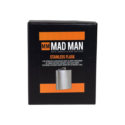 Mad Man Mad Man - Stainless Flask: Silver