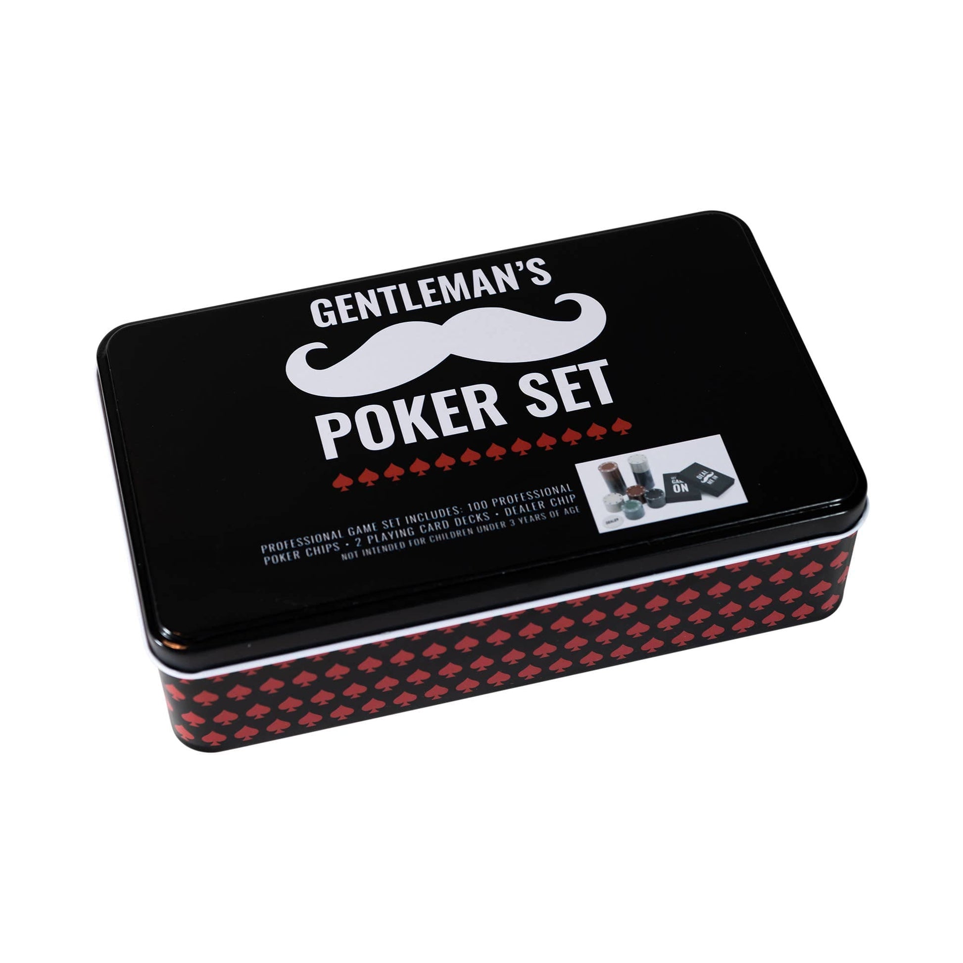 Mad Man Men's Professional Poker in a Tin Set: Black