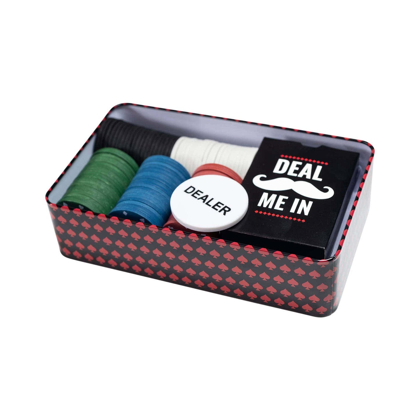 Mad Man Men's Professional Poker in a Tin Set: Black