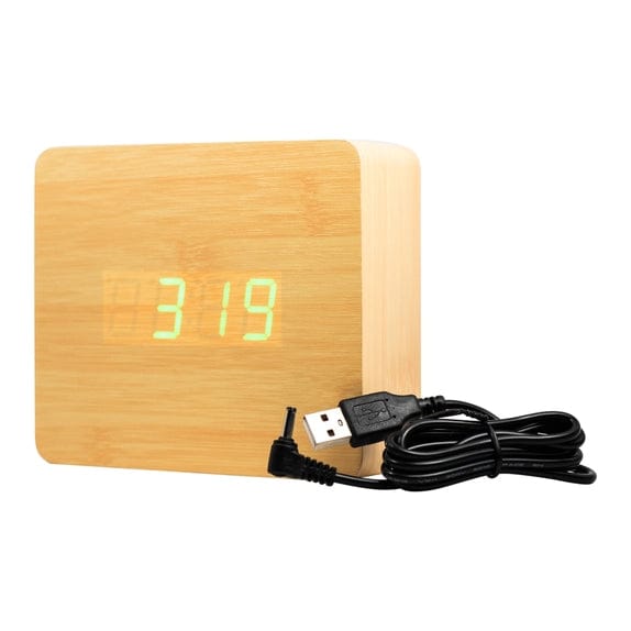 Mad Man Wood Digital Desk Clock Oak Wood Digital Clock