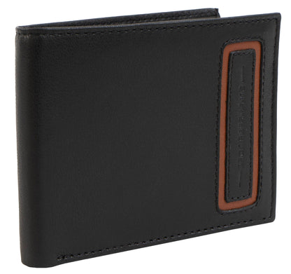 Magid Magid - Jack Abrahams Gift Box Goat Nappa Leather Bi-Fold Minimalist Wallet Black/Cognac: Black/Cognac - 4" H x 1" D x 5" L