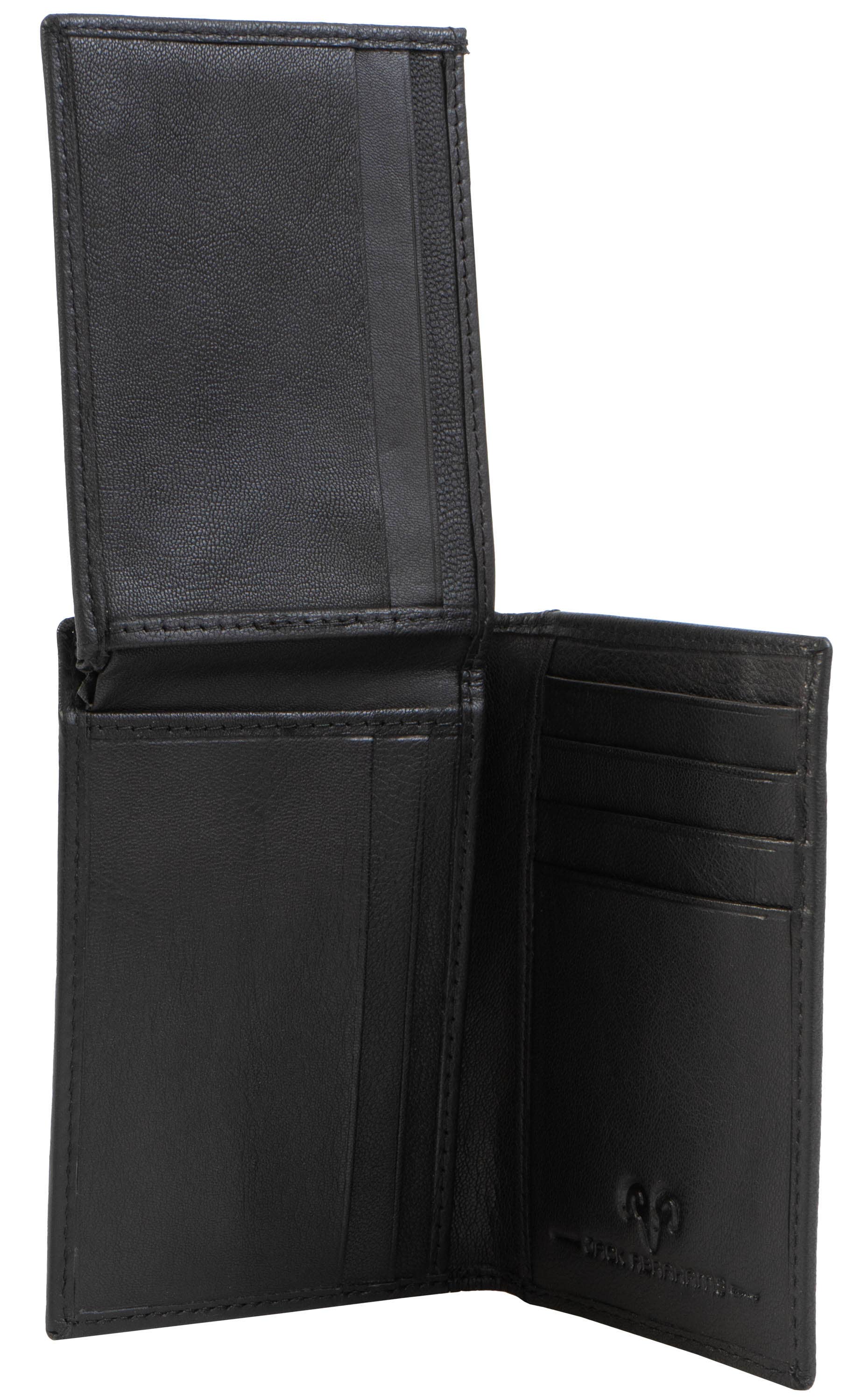 Magid Magid - Jack Abrahams Goat Nappa Leather Bi-Fold Boxed Wallet with Flip ID Case Black: Black - 4" H x 1" D x 5" L