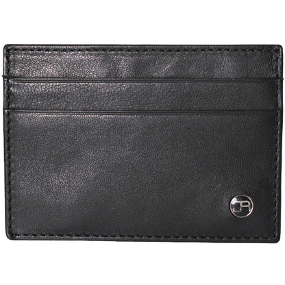 Magid Magid - Jack Abrahams Goat Nappa Leather Card Case Front Pocket Wallet Black: Black - 4" H x 1" D x 5" L