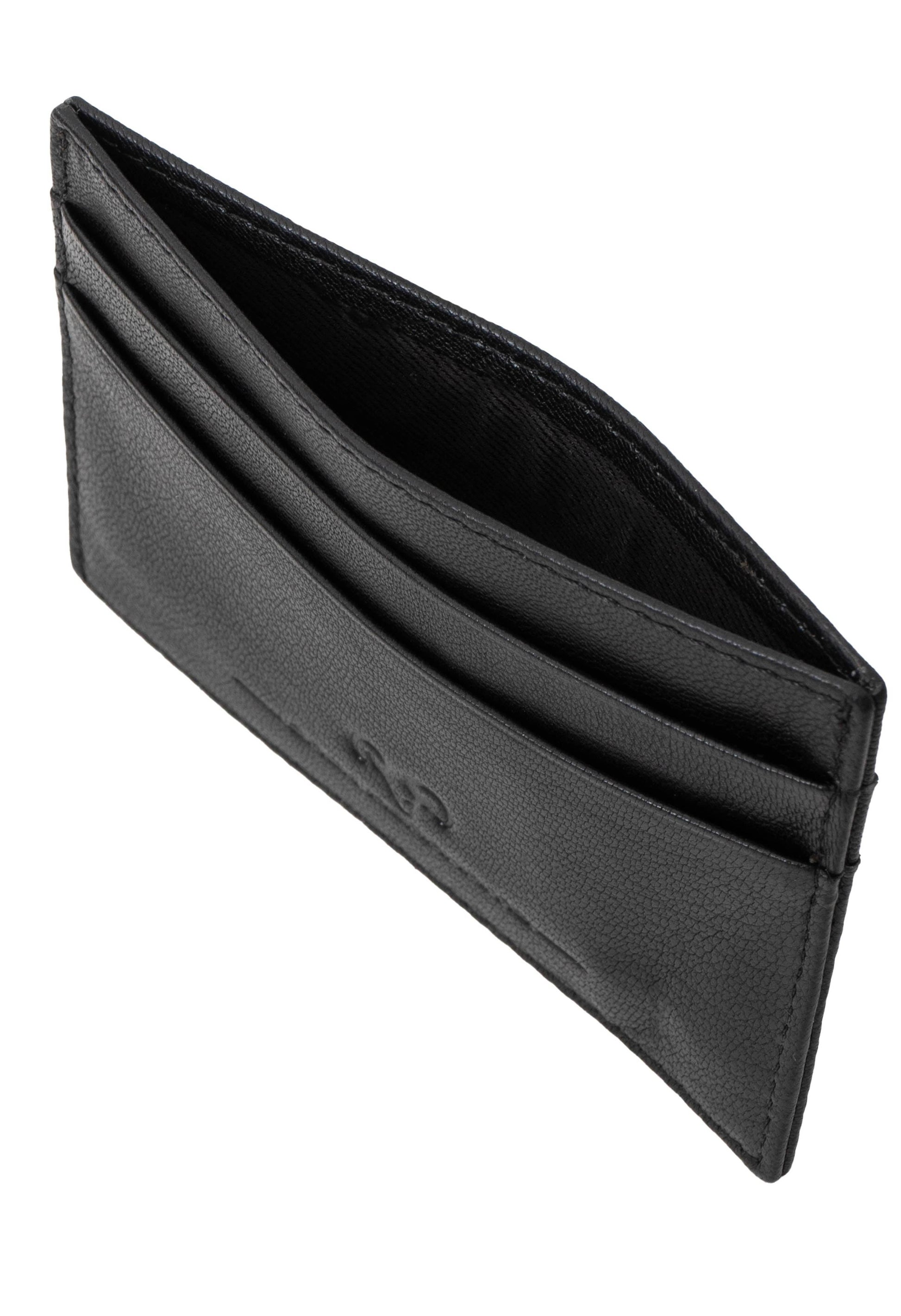 Magid Magid - Jack Abrahams Goat Nappa Leather Card Case Front Pocket Wallet Black: Black - 4" H x 1" D x 5" L
