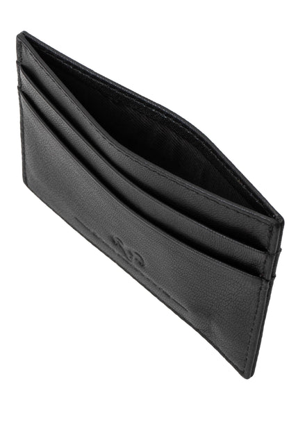 Magid Magid - Jack Abrahams Goat Nappa Leather Card Case Front Pocket Wallet Black: Black - 4" H x 1" D x 5" L