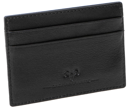 Magid Magid - Jack Abrahams Goat Nappa Leather Card Case Front Pocket Wallet Black: Black - 4" H x 1" D x 5" L
