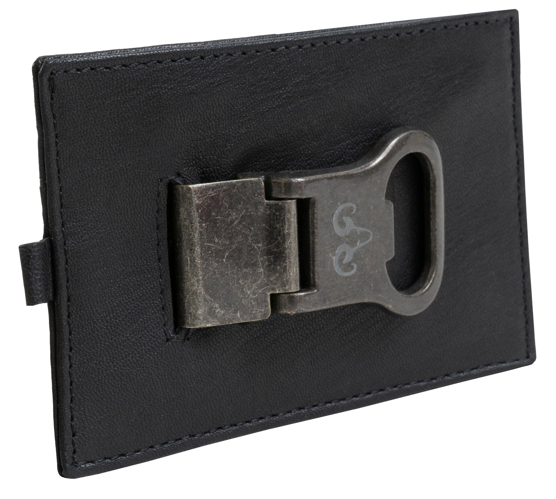 Magid Magid - Jack Abrahams Goat Nappa Leather Card Case Wallet Black: Black - 4" H x 1" D x 5" L