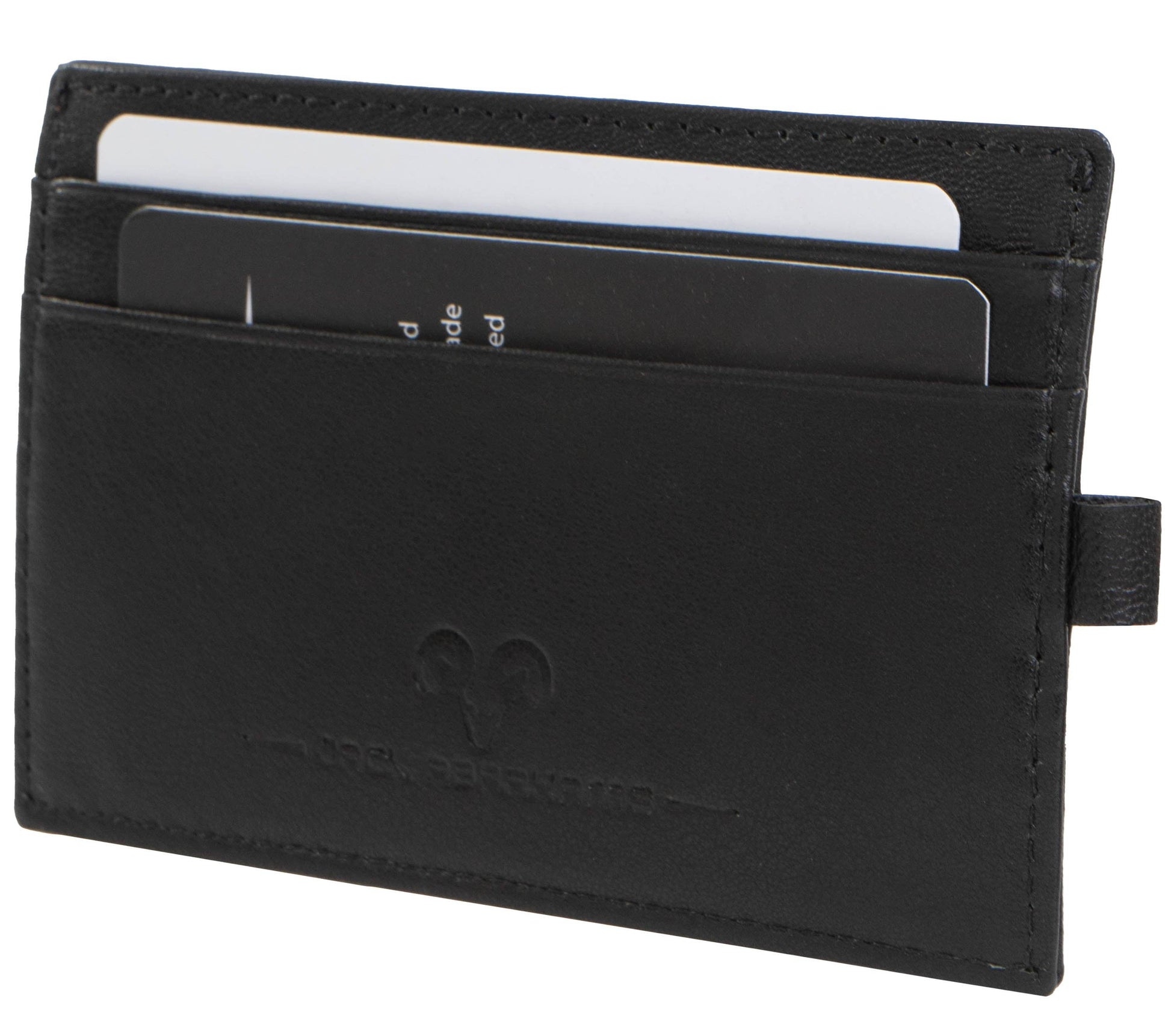 Magid Magid - Jack Abrahams Goat Nappa Leather Card Case Wallet Black: Black - 4" H x 1" D x 5" L